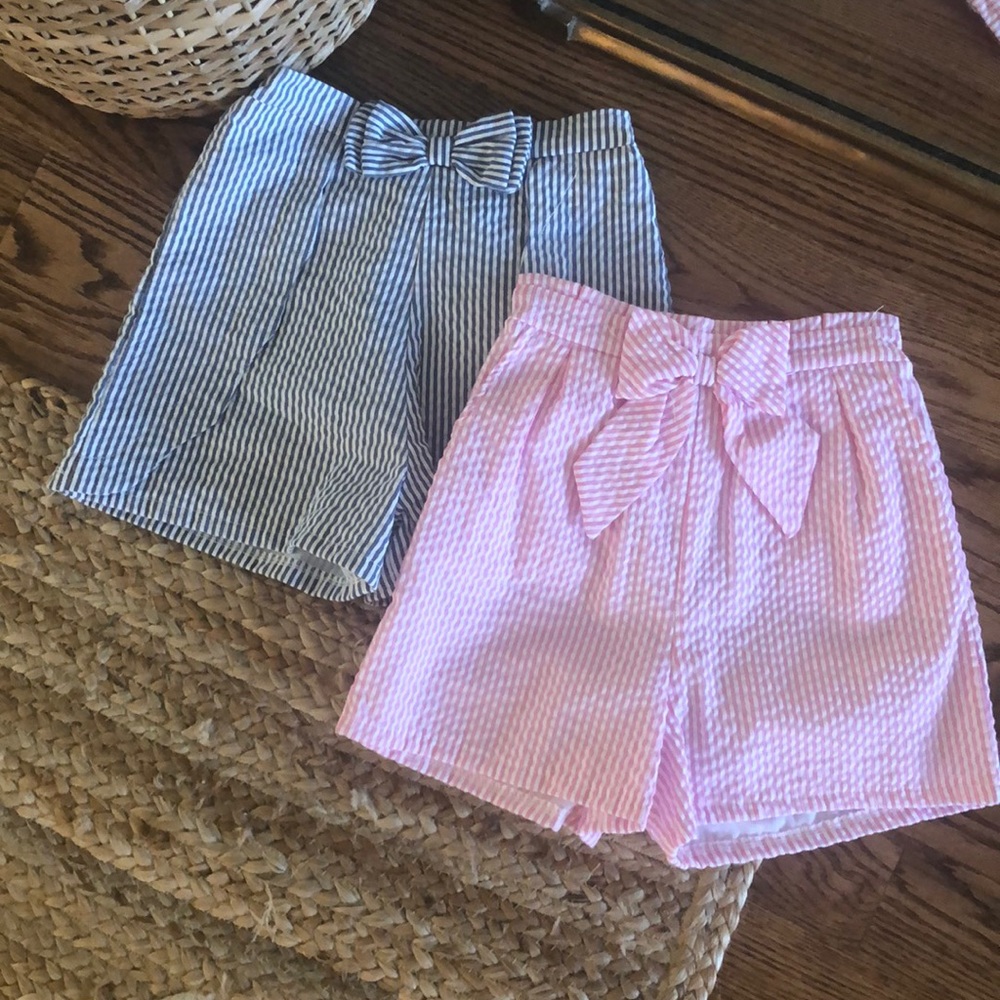 Two pairs of seersucker shorts